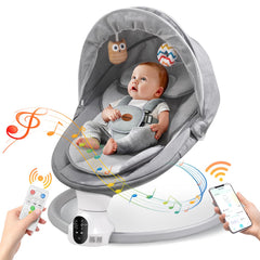 Smelluck Baby Swing with app remote control for convenient soothing.
