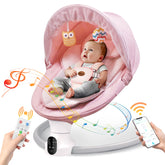 Smelluck baby swing in pink shows compact indoor design for infants