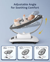 Smelluck Baby Swing seat rotates 180 degrees for easy access.