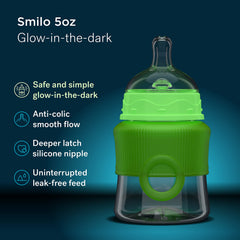 Smilo bottle glow-in-the-dark cap for easier night checks.
