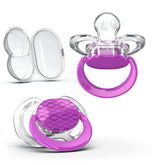 Smilo baby pacifier slimline nipple for a relaxed jaw position.