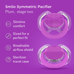 Smilo pacifier shield with ventilation for skin comfort.