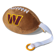 Smilo Washington Commanders plush pacifier holder front view shows team pride and safety