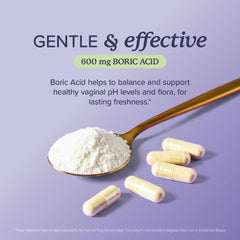 SMNutrition boric acid suppositories 30-count bottle for convenient nightly use.