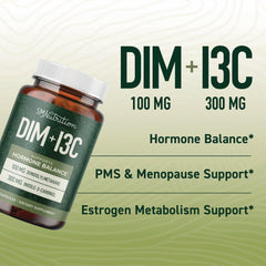 SMNutrition DIM & I3C pills closeup for easy daily regimen.