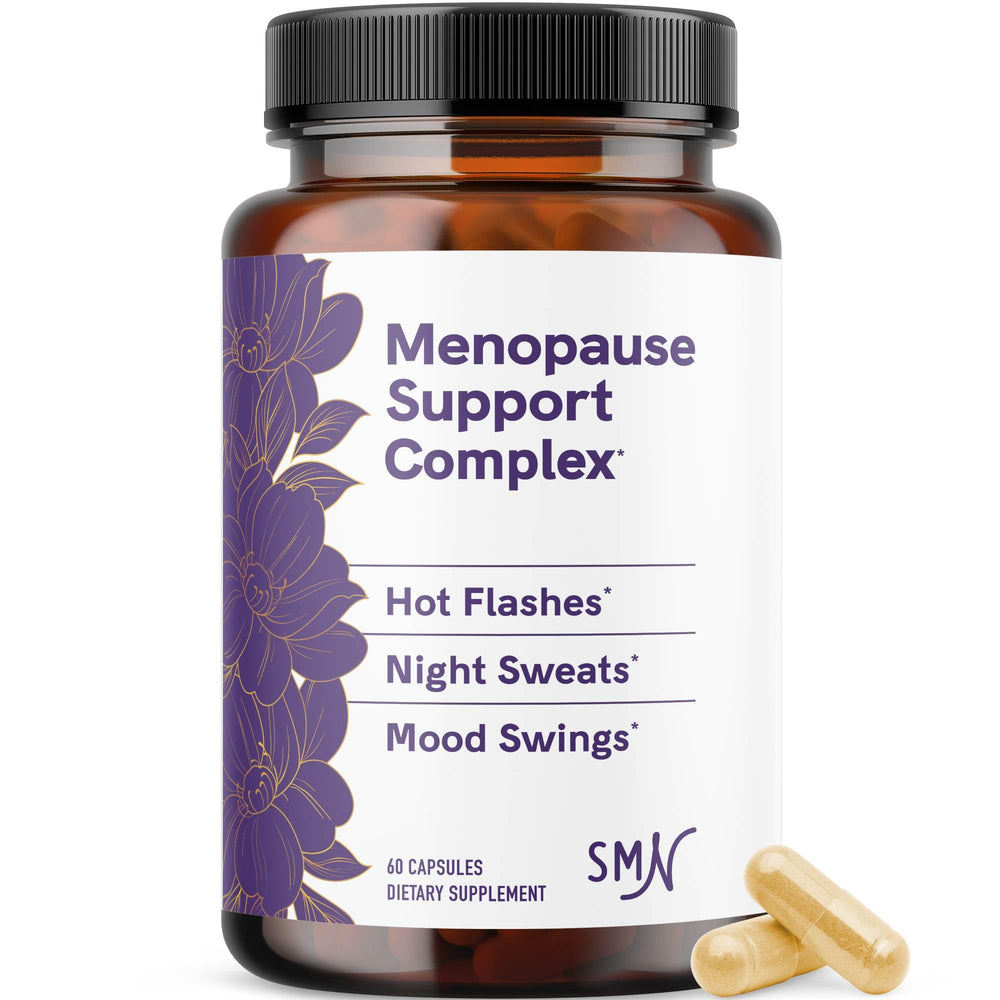 SMNutrition menopause support bottle shown for easy daily balance during perimenopause.
