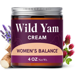 SMNutrition Wild Yam Cream bottle close-up showing hydrating formula for all skin types.