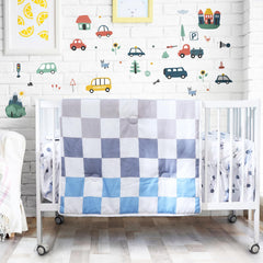 SmoothNovelty checkered crib sheet with soft touch for cozy naps.