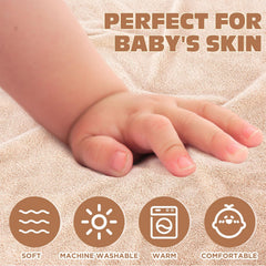 SmoothNovelty hooded towel keeps baby warm indoors and outdoors after bath.