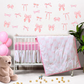 SmoothNovelty pink bow crib sheet for soft, cozy sleep in a princess nursery