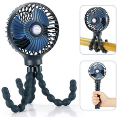 snawowo mini fan bendable tripod clip; stroller use keeps baby comfortable on the go