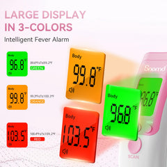 Snomd fever indicator lights up to flag elevated temperature