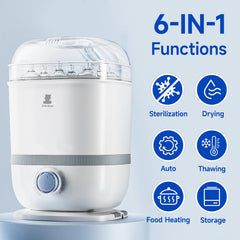 Snow Bear 6-in-1 sterilization and drying feature overview.