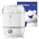 Snow Bear sterilizer front view with 13-bottle capacity for busy families.