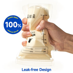 Snow Bear bag-freezer-storage shows upright freezing and easy thawing preserving aroma.