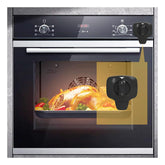 Snowharp knob-switch oven lock front view for child safety and easy verification.