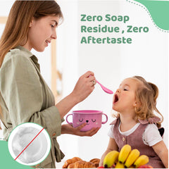 SnugglyBites suction-base bowl stays put to reduce spills during feeding