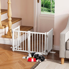 Snughome dog gate extended to 48 inches, ideal for wide hallways and stair landings.