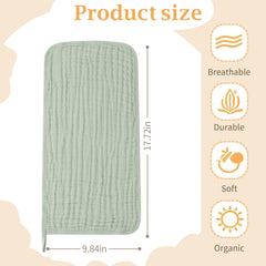 SnugOre burp cloths folded neatly, showcasing compact, gentle protection for caregivers.