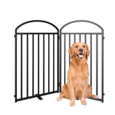 SNUOWU 2-panel gate with door, closed view, sturdy frame for safe indoor use.