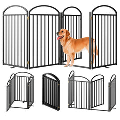 SNUOWU 4-panel gate with metal construction for strong, lasting boundary in any room.