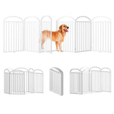 SNUOWU 6-panel full metal gate provides sturdy indoor containment for pets.