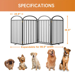 SNUOWU freestanding dog gate with anti-slip pads prevents tipping on various floors.