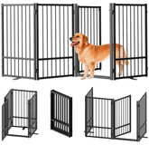 SNUOWU full metal freestanding dog gate with sturdy frame for durable indoor use
