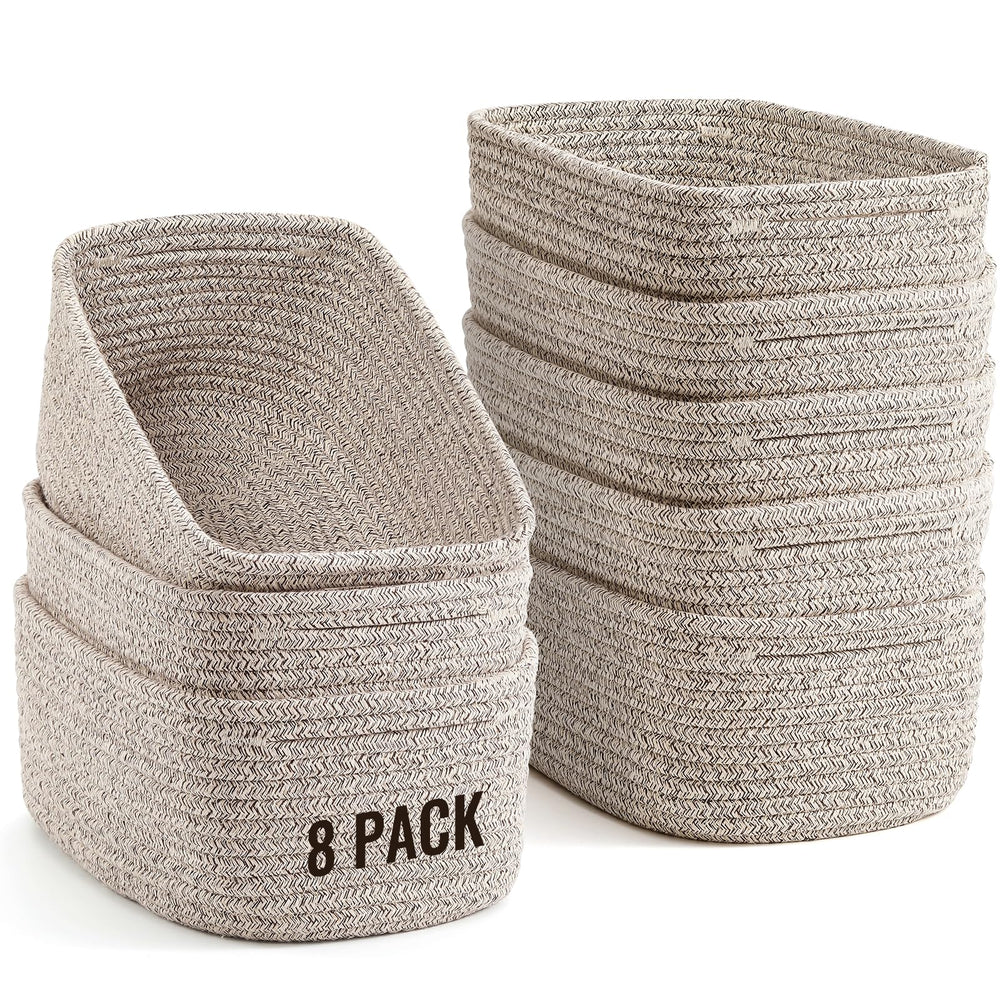 Snuvid 8-pack small storage baskets in a tidy shelf for versatile organization