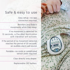 Snuza Hero no-wifi setup view with diaper attachment.