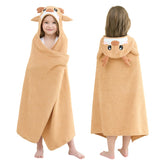 SO OQ STYLE QUARTERS brown elk hooded towel for kids, soft cotton bath companion for toddlers