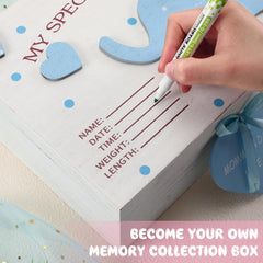Blue elephant 3D design enhances nursery decor and keepsakes.