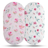 Soarwg Kids bassinet sheets universal fit on rectangle, round, oval, and hourglass mattresses.