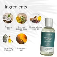 SoCal Suds & Company organic jojoba oil provides lightweight moisture for delicate skin.