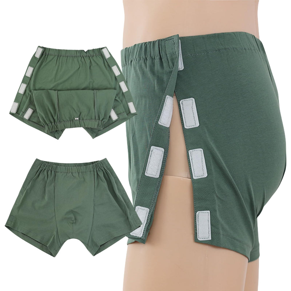 SOEDZUNG men's post-surgery tear-away underwear with open sides for breathable comfort.
