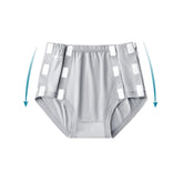SOEDZUNG post-surgery tearaway underwear, front view, breathable gray cotton.