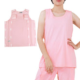 SOEDZUNG sleeveless post-surgery tank pink, front view for easy dressing.