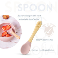 SofiAl soft silicone spoon gentle on baby gums.