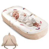 Sofoliana baby lounger folded into a portable backpack for travel