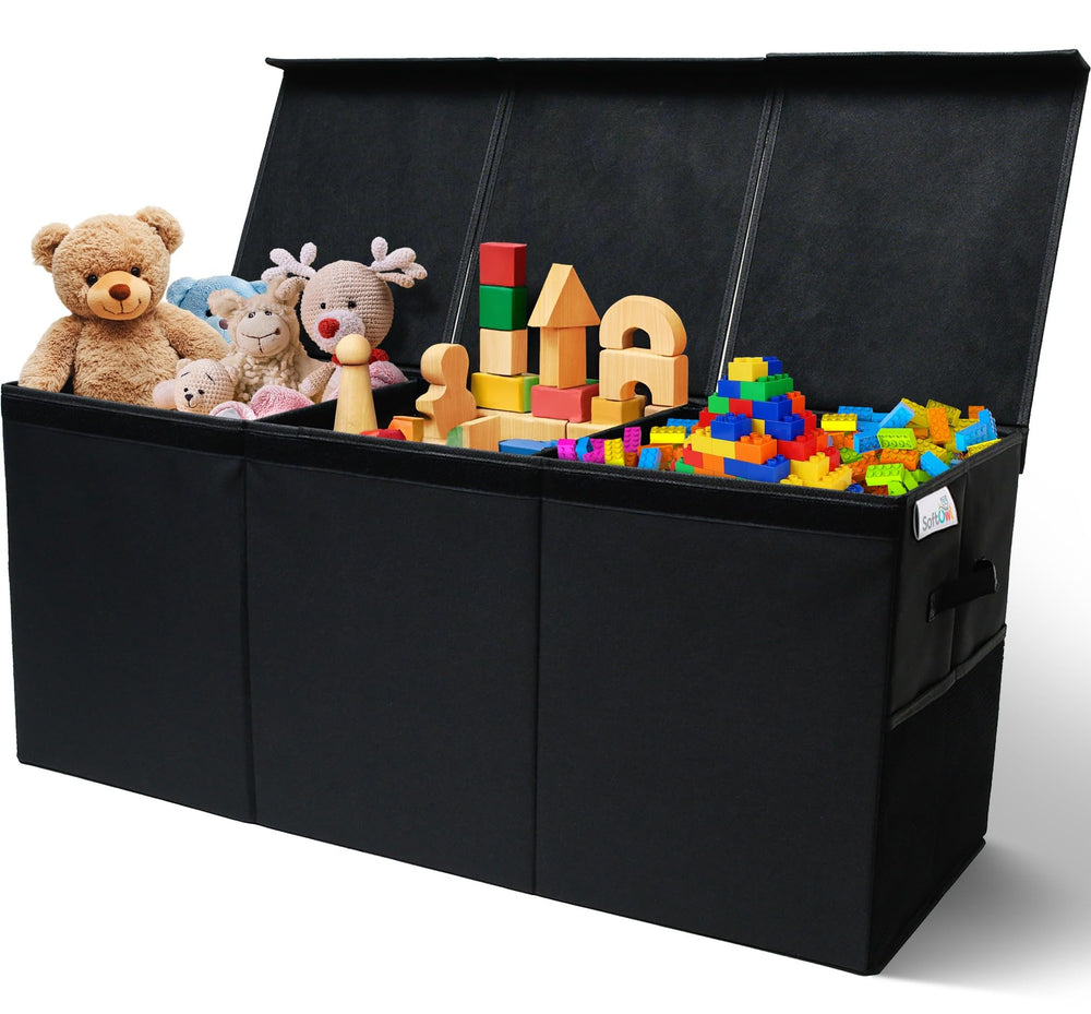 SoftOwl extra-large toy storage with lid closed for dust protection and neat organization