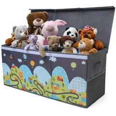SoftOwl extra large toy storage organizer with lid showing sturdy fabric and tidy sorting.