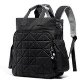 SoHo Designs Kenneth diaper backpack front view showing organized compartments for quick access