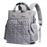 SoHo Designs Kenneth diaper backpack gray front view showing organized storage on the go