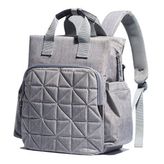 SoHo Designs Kenneth diaper backpack gray front view showing organized storage on the go