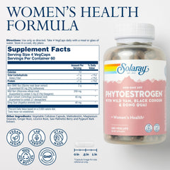SOLARAY PhytoEstrogen capsules close-up showing vegan formula