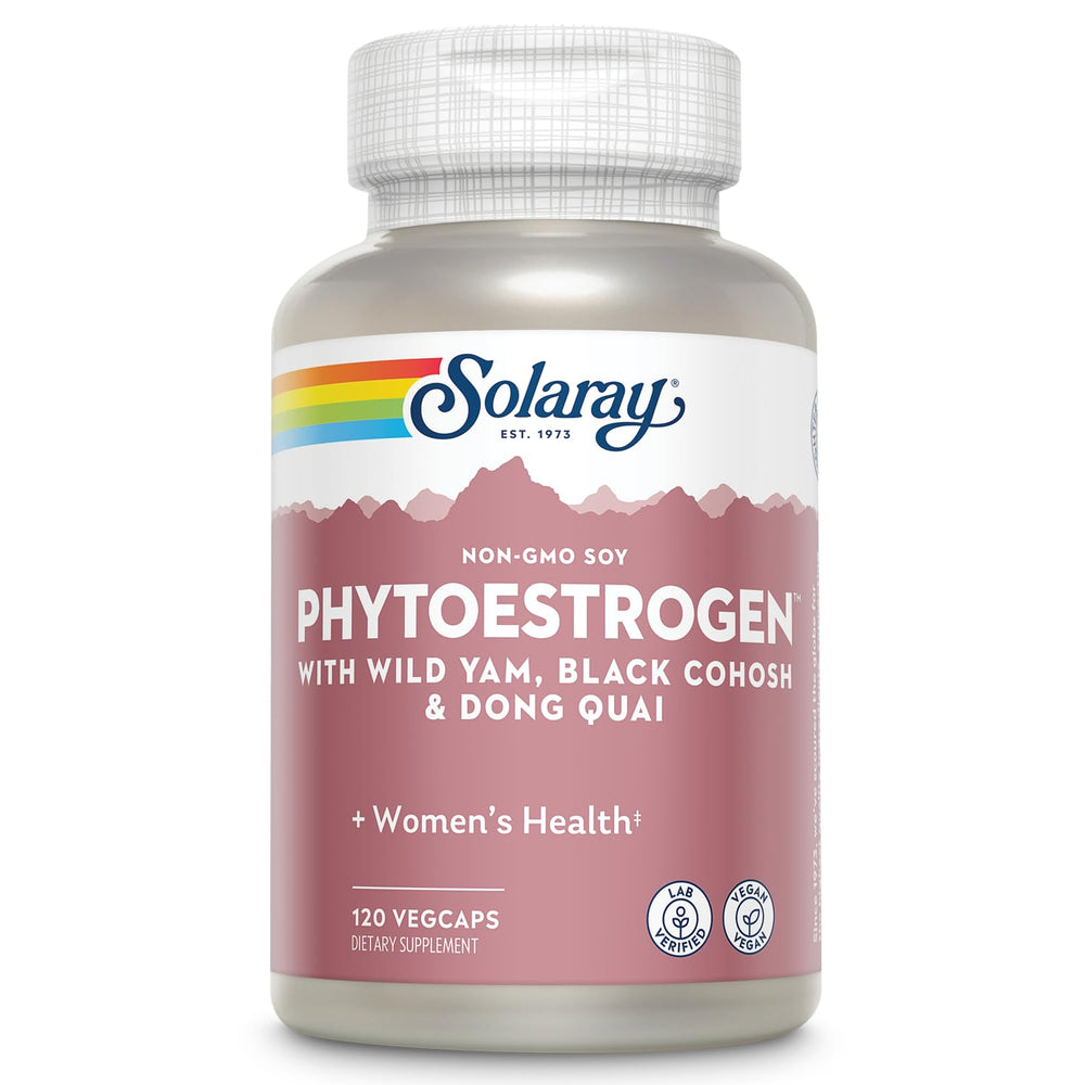 SOLARAY PhytoEstrogen wild yam capsules for hormonal balance potential.