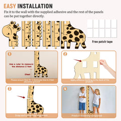 Soleim child growth wall art combines function with warm wood aesthetics.