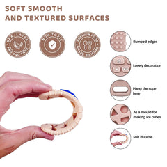 SOLIFEGOBLE teether textured bottom bubbles support tactile exploration for little fingers.