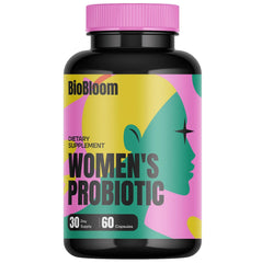SonoHealth BioBloom bottle front shows branding and packaging for daily vaginal health support.