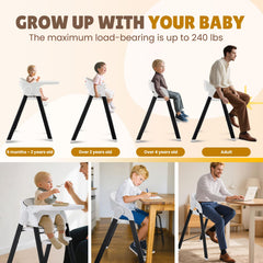 Soobaby high chair with waterproof cover for quick wipe-downs.